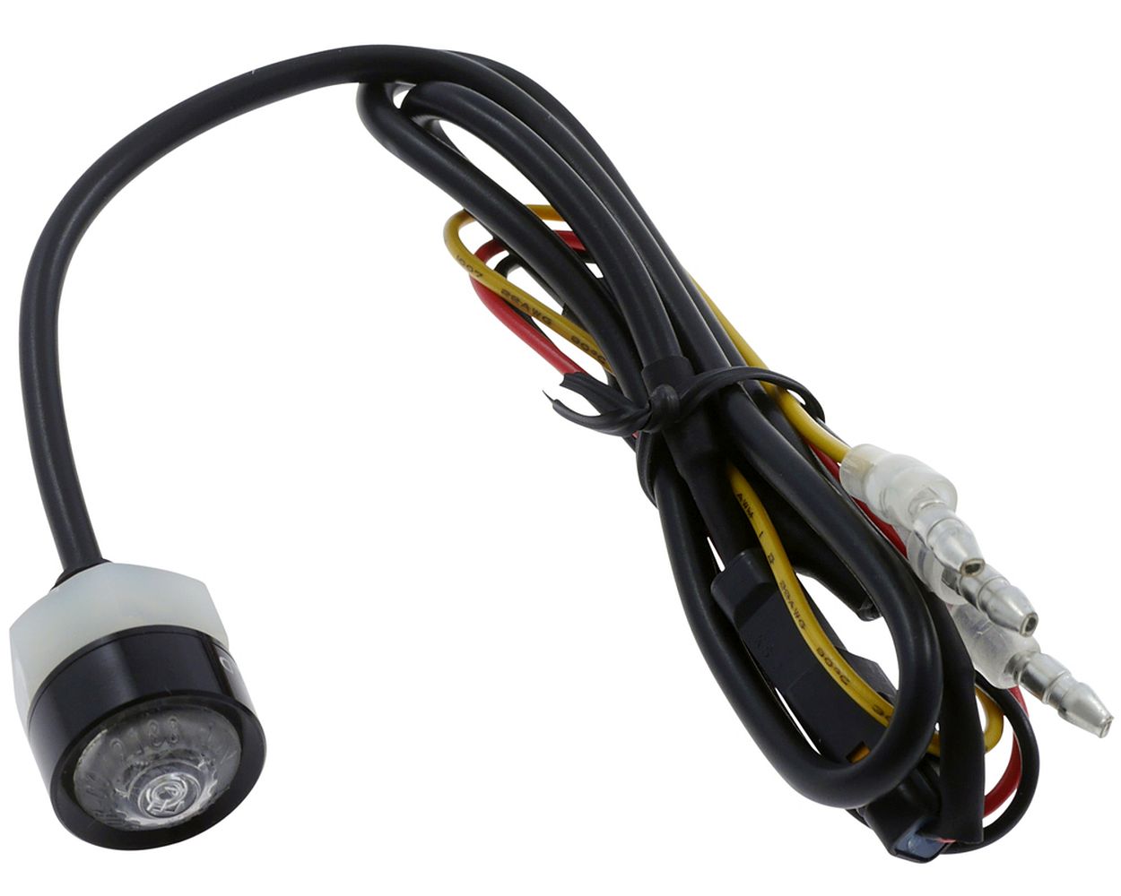 Rücklicht Motorrad LED Highsider MONO, klares Glas, schwarz eloxiert, D18 mm mit E-Nummer