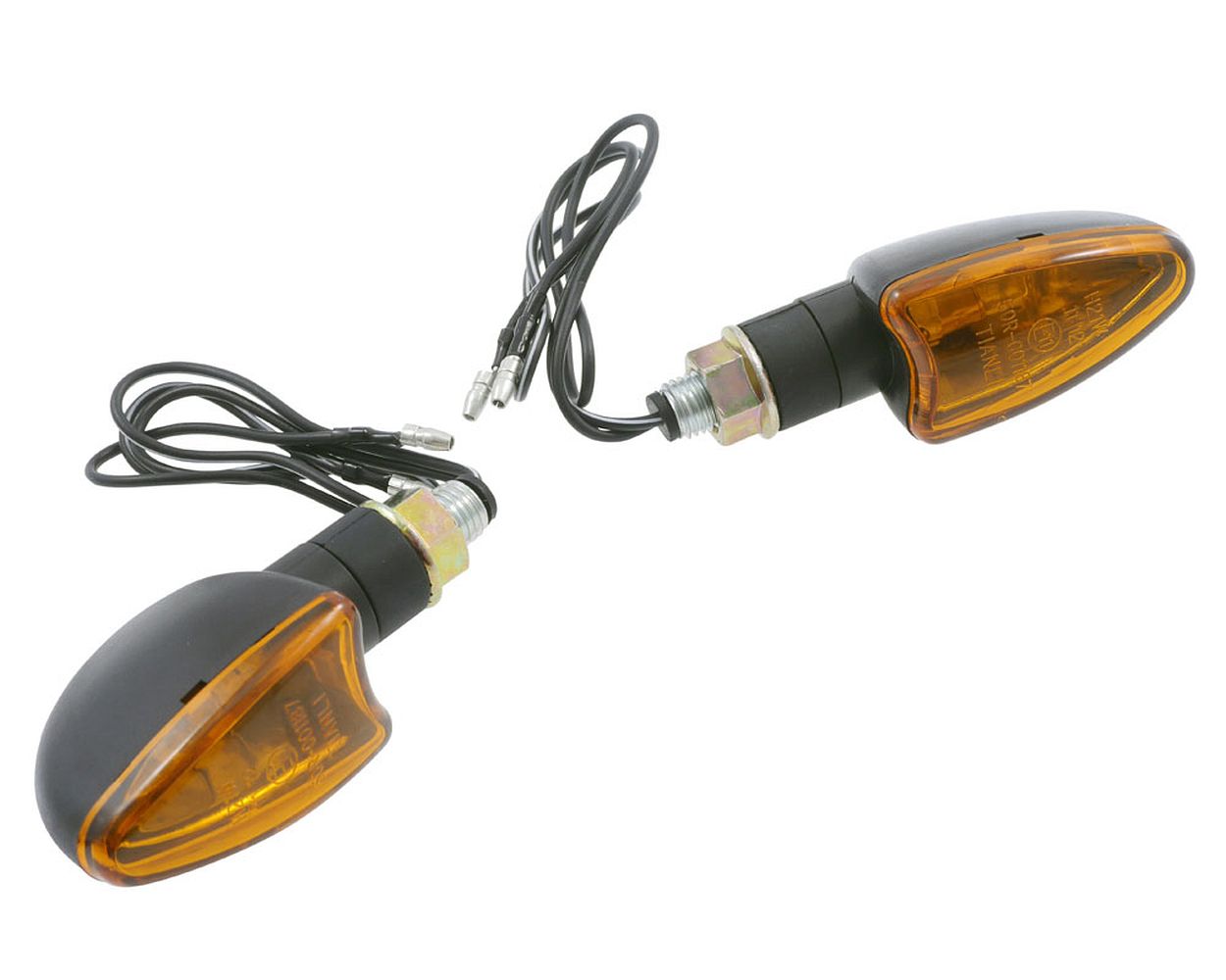 Blinker Mini Motorrad, ARROW, schwarz, kurzer Arm, Paar, Quad, Roller
