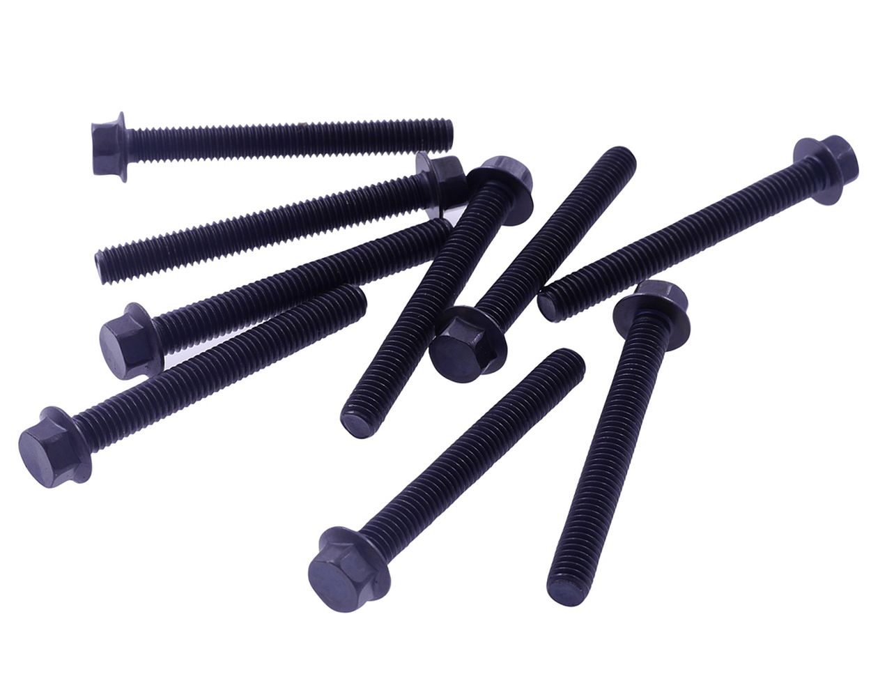 Flansch Schrauben M6x50 10 Stück schwarz