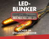 4x LED Blinker Laufeffekt 12V universal, Lauflicht Sequentiell schwarz Motorrad, Roller, Quad, Moped, Mofa Set Kit Satz