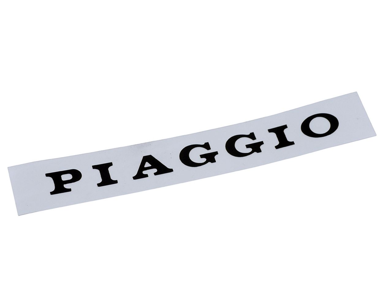 Schriftzug Aufkleber Sticker für Sitzbank kompatibel für PIAGGIO schwarz/silber, 130x19 mm