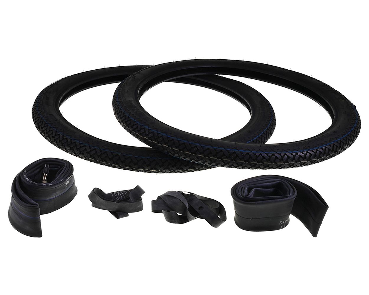 2x Reifen Kenda K77 2.00-17 (2x17 - 21x2,0) 22B TT mit 2x Schlauch und 2x Felgenband