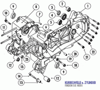  RS CLASSIC 50 4T AC 11- Motorengehäuse links 10Zoll für GY6 China 4 Takt