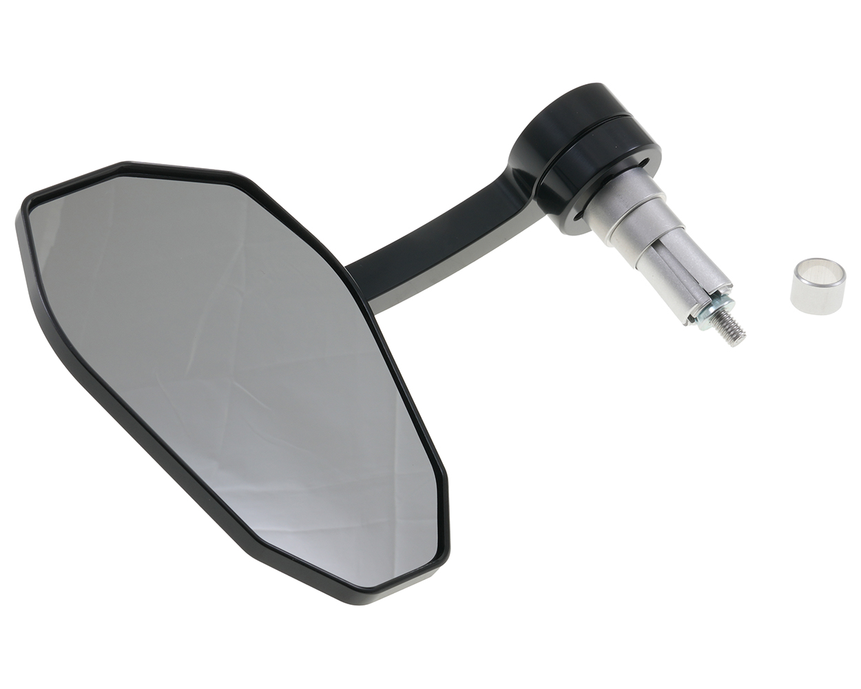 Lenkerendenspiegel VICTORY Evo schwarz mit Adapter 12-22 mm kompatibel für Motorrad, Roller, Quad, Moped, Mofa, Vespa