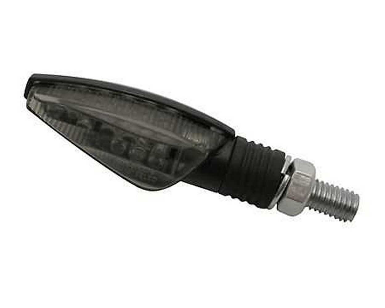 Blinker Paar LED Motorrad Shin Yo TOLEDO, schwarz, getöntes Glas, M8, 50x22x27 mm