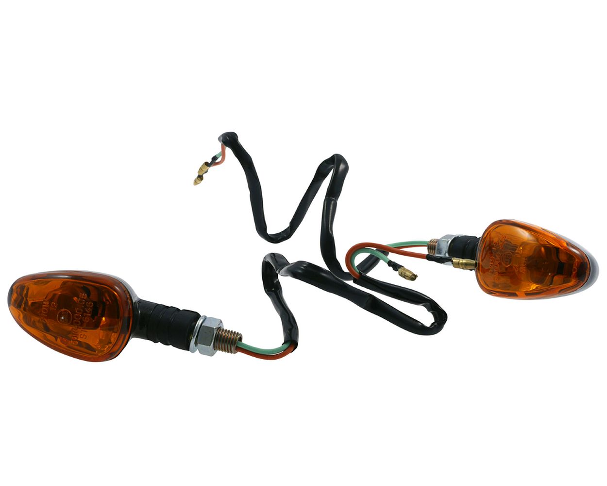Blinker Mini Motorrad, LITTLE DUKE, Carbonlook, M 10, kurzer Arm, Paar