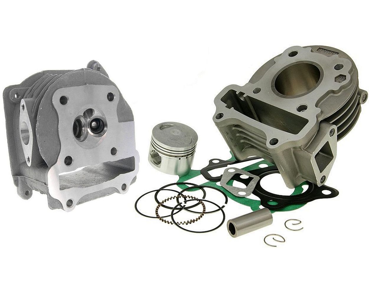 Zylinder 50ccm 2EXTREME Standard mit Sekundärluftsystem Zylinderkopf für GY6 QMA/QMB 4-Takt Motor Baotian, Rex, Benzhou