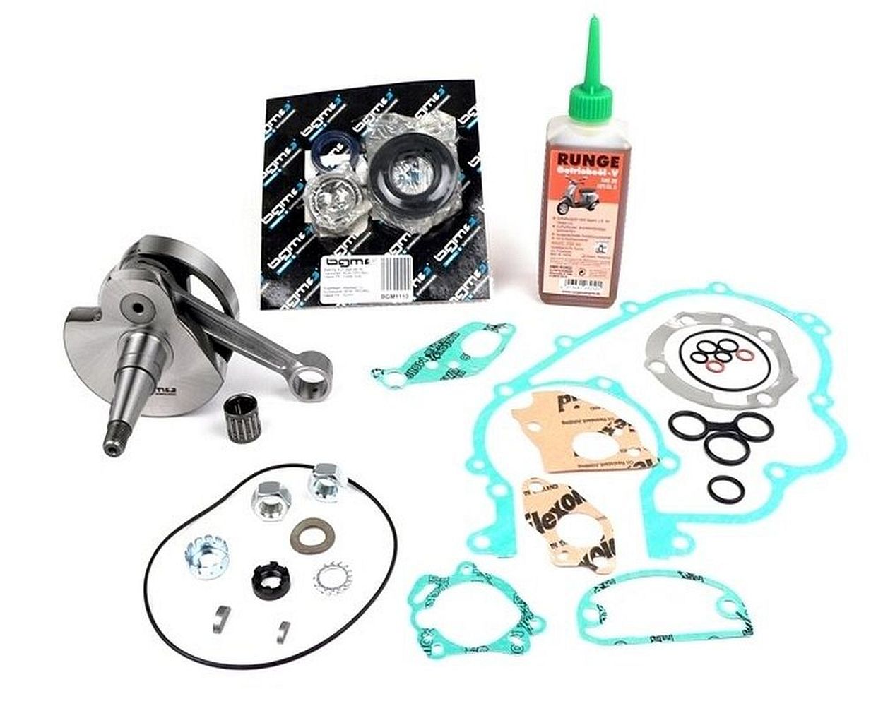 Kurbelwellen-Set BGM Touring 57 mm Hub, mit Gummi Wellendichtring