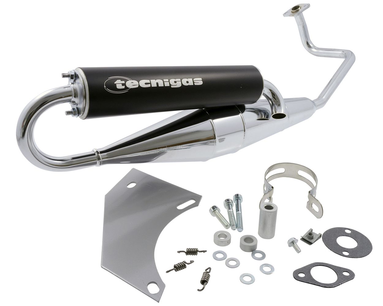 Auspuff TECNIGAS Next-R Chrom für China GY6 4T 139QMA/B 50