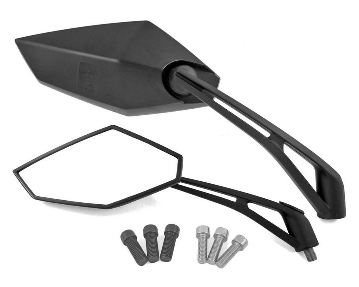 Spiegel Set schwarz M8 / M10 mit E-Prüfzeichen universal