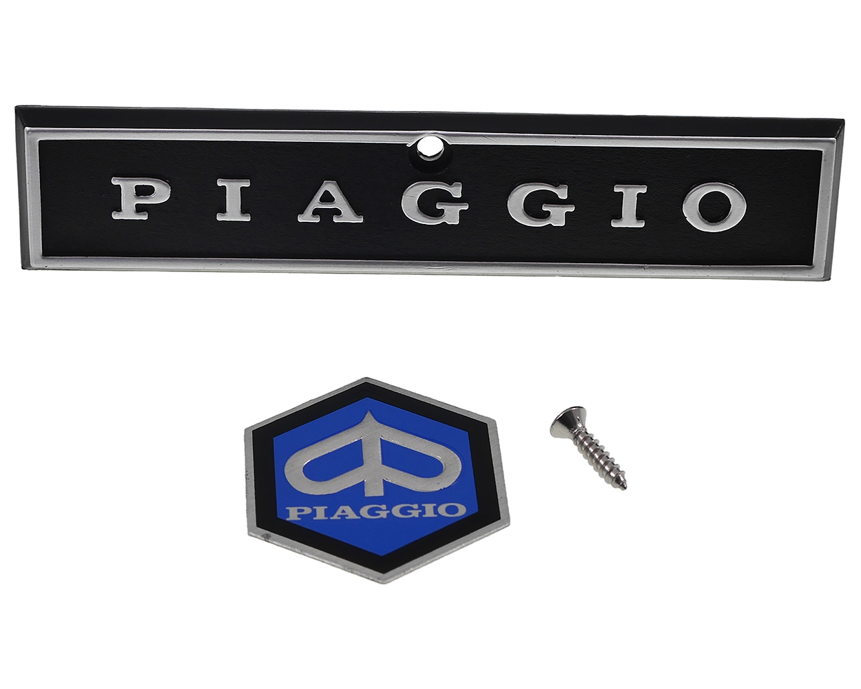 Emblem und Schriftzug Piaggio für Kaskade kompatibel für Vespa PX 80-200 Bj. 1977-1983 Ersatz Klassik Roller