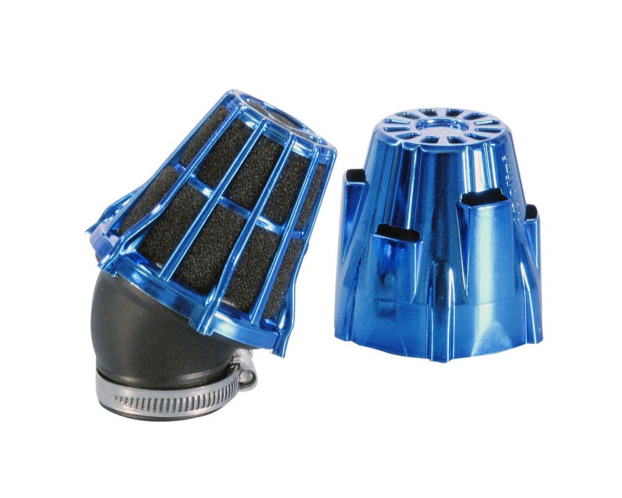 Luftfilter POLINI Air Box 30Grad Chrom blau 46 mm