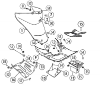  Monza 50 WS1+L8Y 4T AC Fussbrett für Rex RS400, RS460, Monza