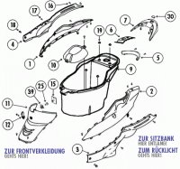  JL50QT-5 4T AC Verkleidung hinten für Baotian BT49QT-9, YY50QT