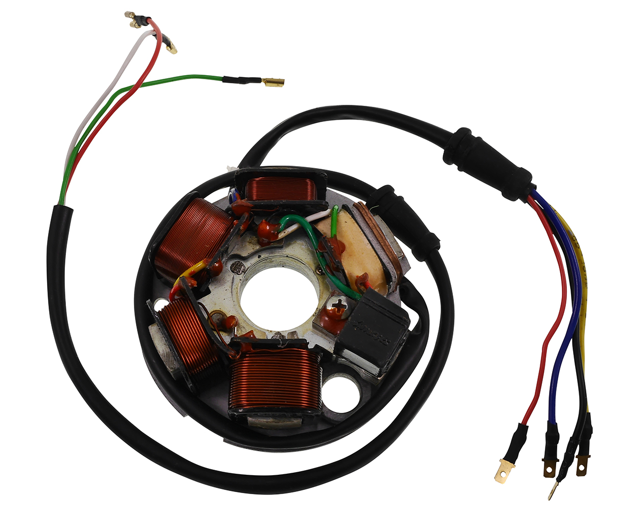 Lichtmaschine / Zündgrundplatte 5 Spulen, 7 Kabel, 12 V