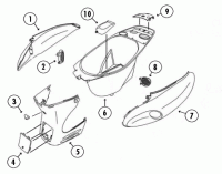  HURRICAN X1 JL50QT-4 4T AC Verkleidung Heck für Baotian BT49QT-7
