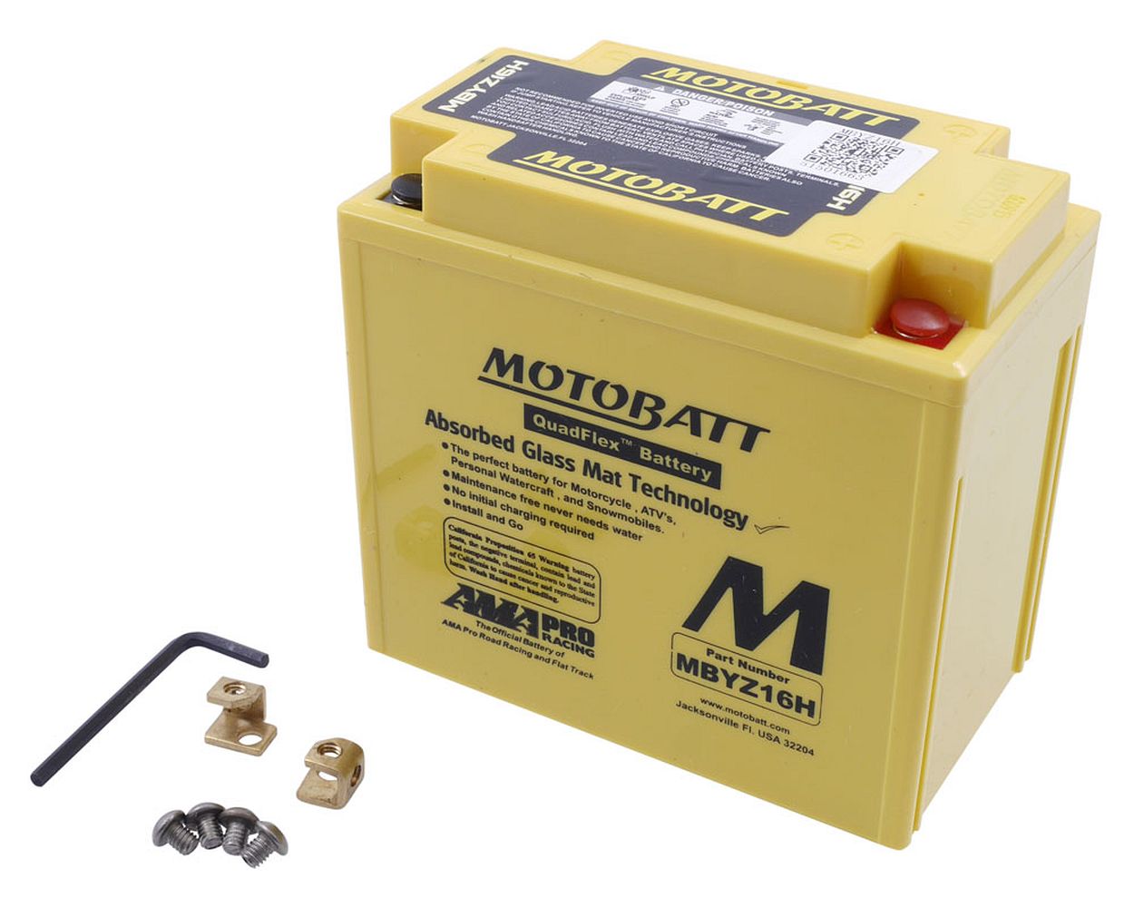 294-125 Batterie 12V 16,5Ah MOTOBATT MBYZ16H, 4-polig