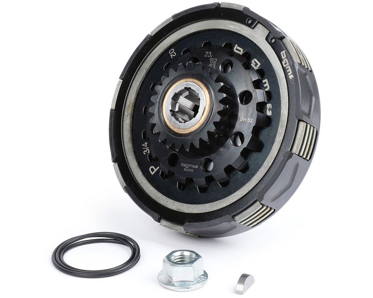 Kupplung BGM Superstrong 2.0 CR80 Ultralube 23 Zähne für Primärrad BGM Pro 62/63Z mit Verzahnung für Kurbelwelle Pinasco 250/251