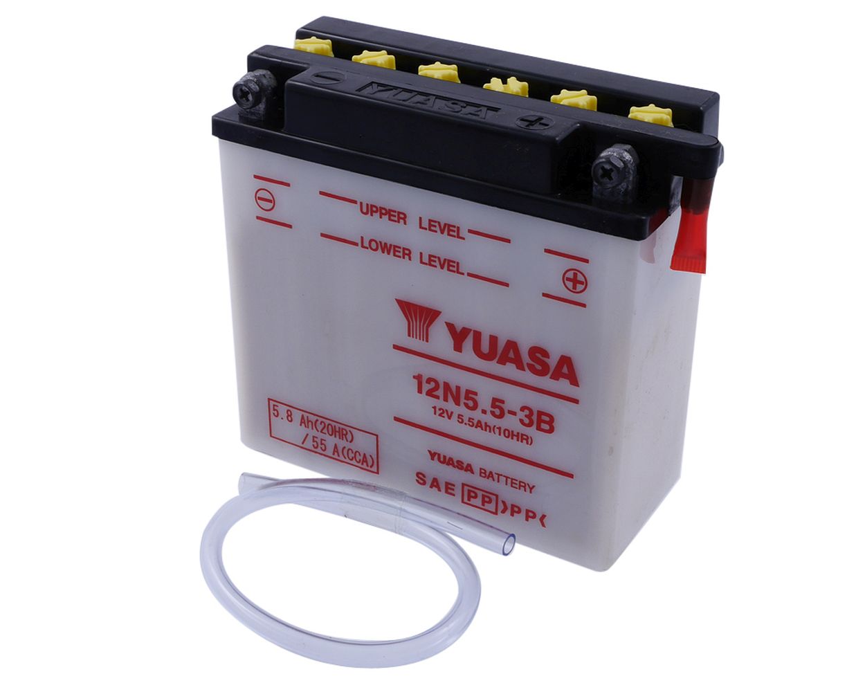 Batterie 12 V 5,5 Ah YUASA 12N5.53B, ohne Batteriesäure