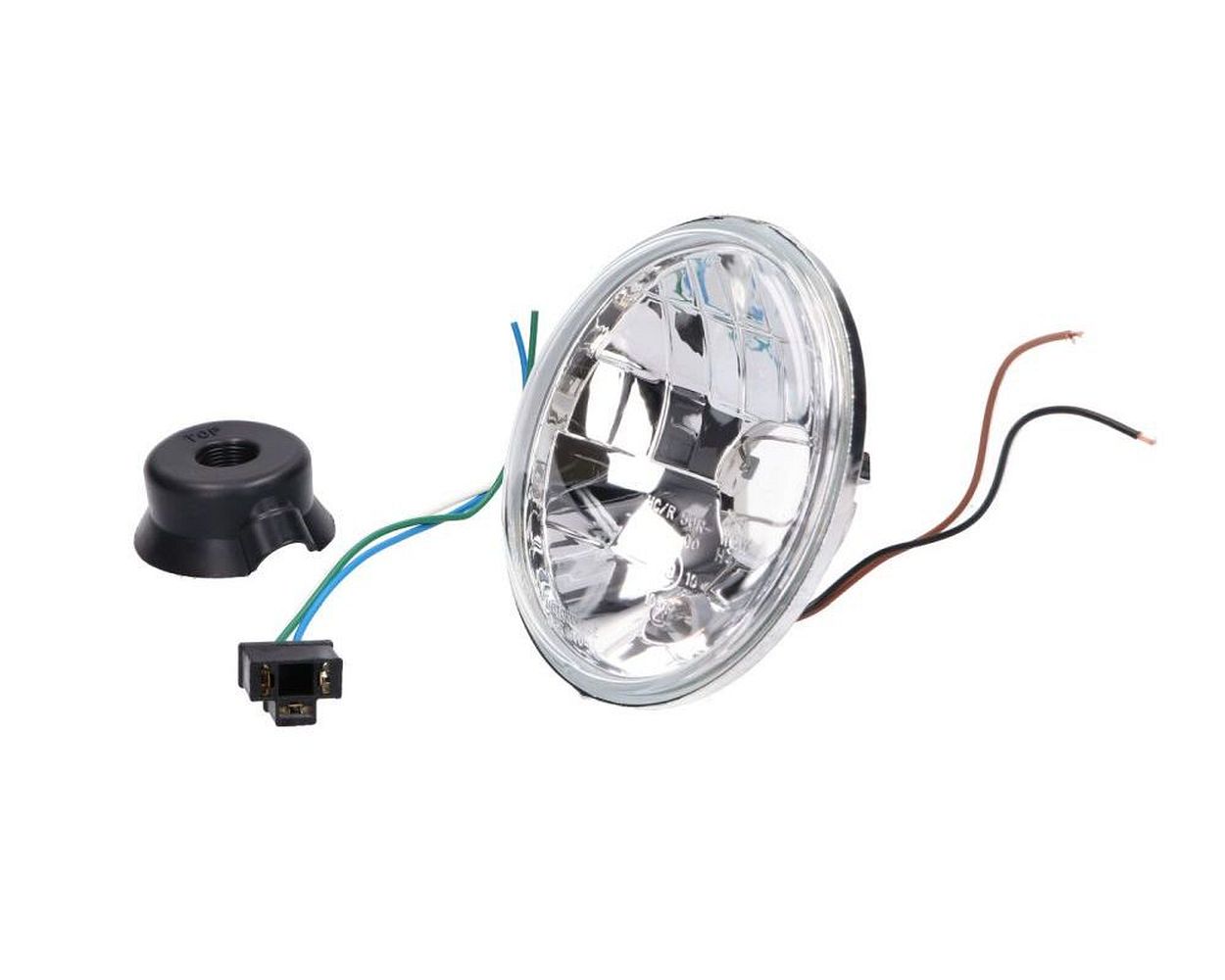 Scheinwerfereinsatz rund Klar 12 V H4 HS1 Standlicht Simson