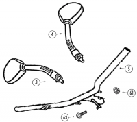  GMX450 4T AC Lenker und Spiegel für Rex RS400, RS460, Monza, GMX450 / Spo