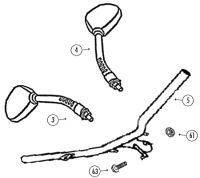  RS460 50 GY A Shenke 4T AC Lenker und Spiegel für Rex RS400, RS460, Monza, GMX450 / Spo