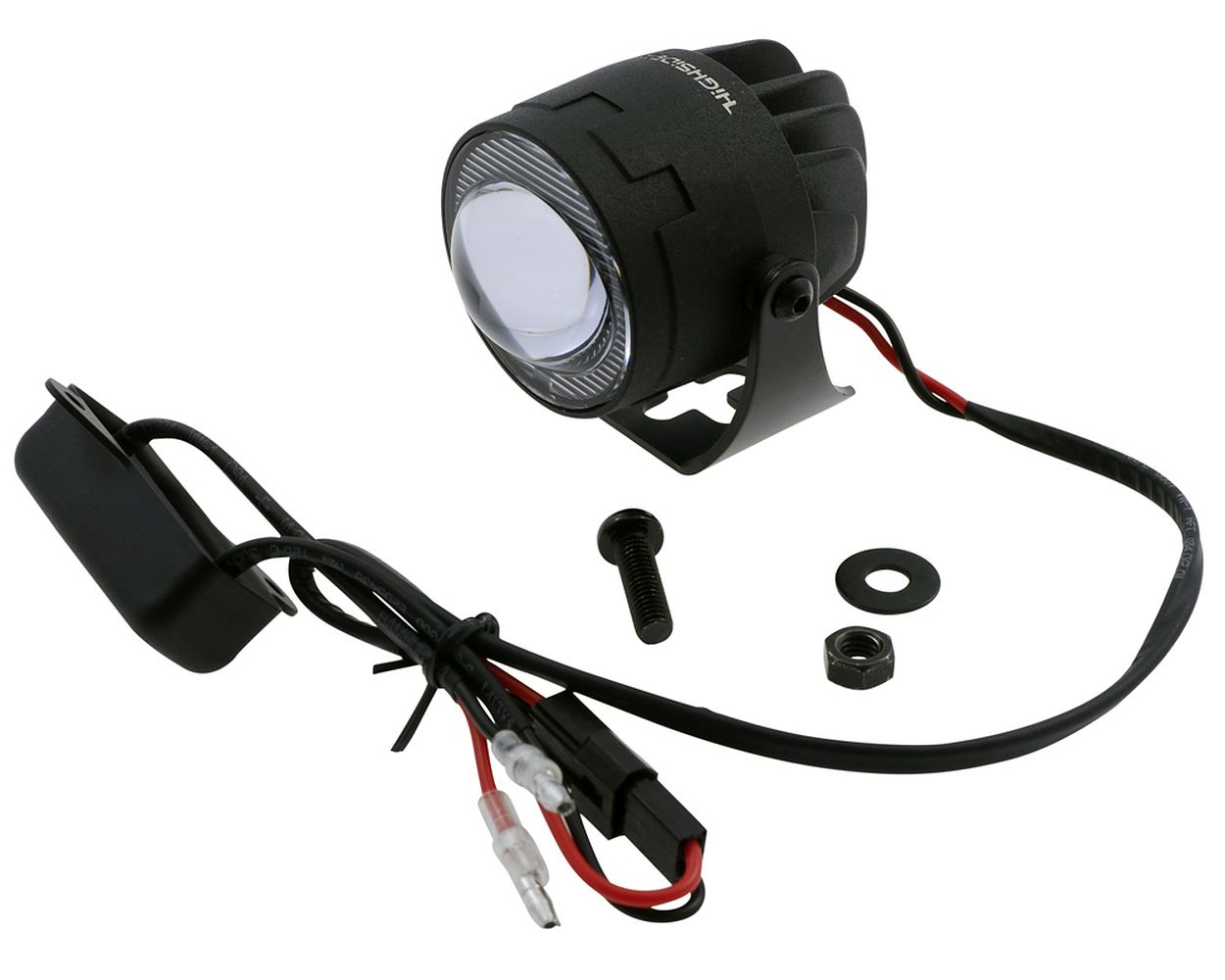 Scheinwerfer Ablendlicht LED Satellite Motorrad 44 mm schwarz mattes Gehäuse mir Straßenzulassung