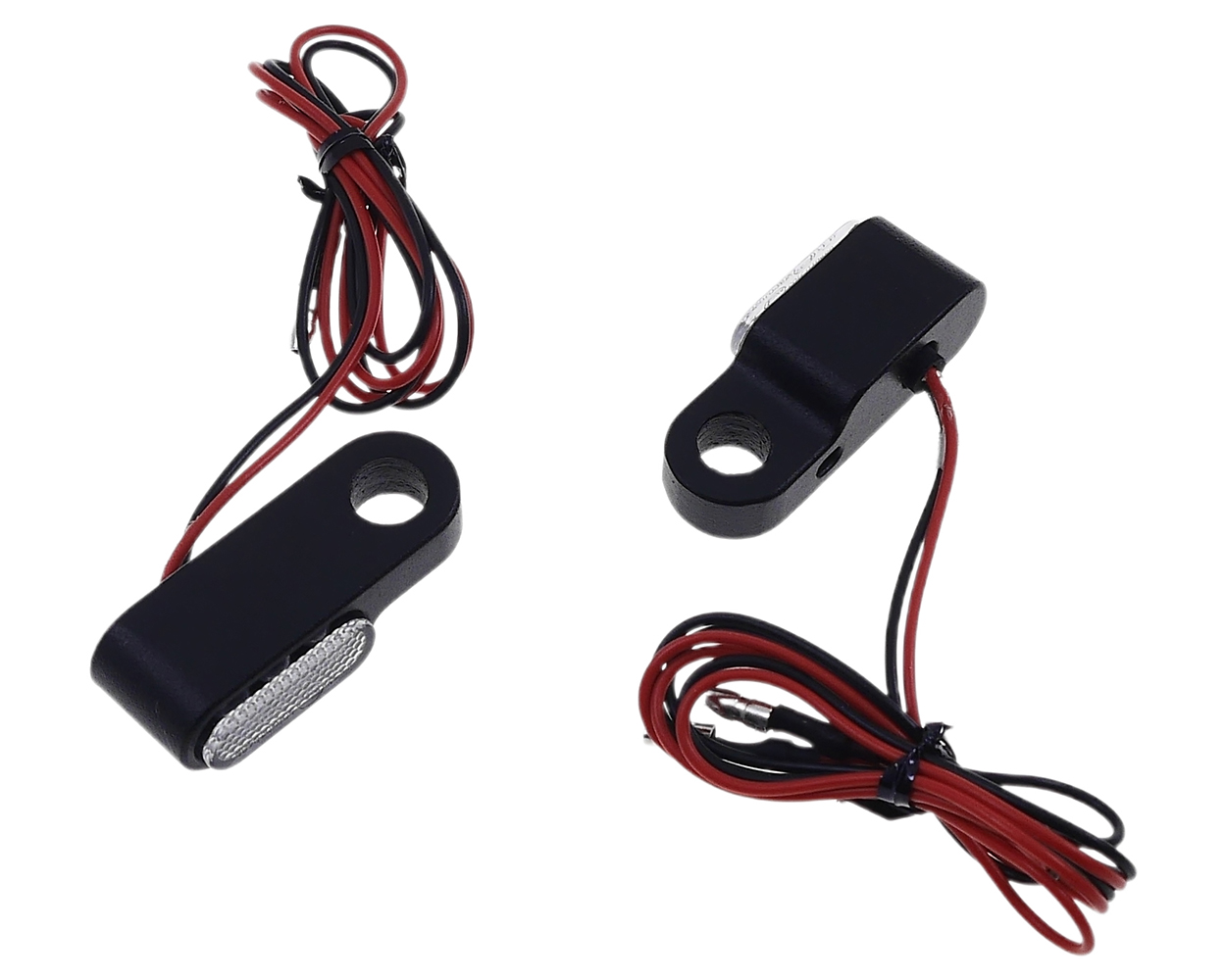Lenker Blinker VANEZ Mini Barlight, schwarz Metall, Klarglas, LED passt für Motorrad, Schaltmoped, ATV, Mofa, Moped, Quad