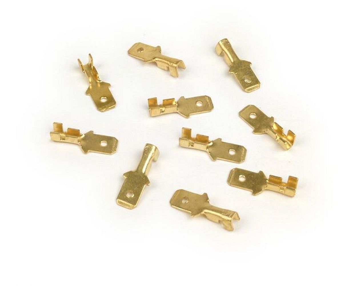 Kabelschuh Flachstecker BGM 6, 3 mm D=1, 0-1, 5 mm - DIN 46248 - 10 Stück Universal Kabelverbinder Crimp Roller Motorrad Auto KFZ
