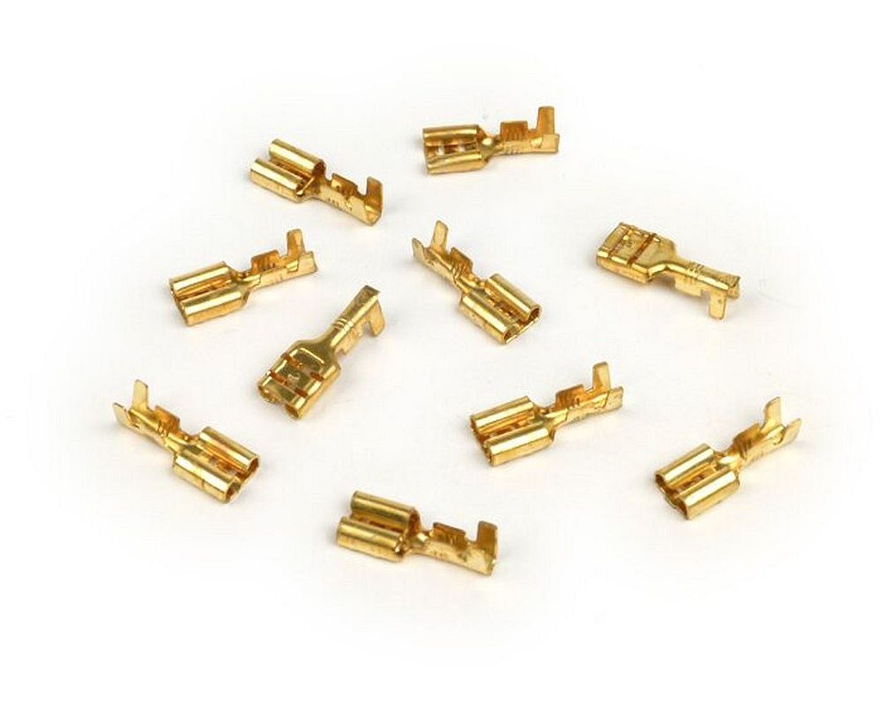 Kabelschuh Flachsteckerhülse BGM 6, 3 mm D=1, 0-1, 5 mm - DIN 46340 - 10 Stück Universal Kabelverbinder Crimp Roller Motorrad Auto KFZ