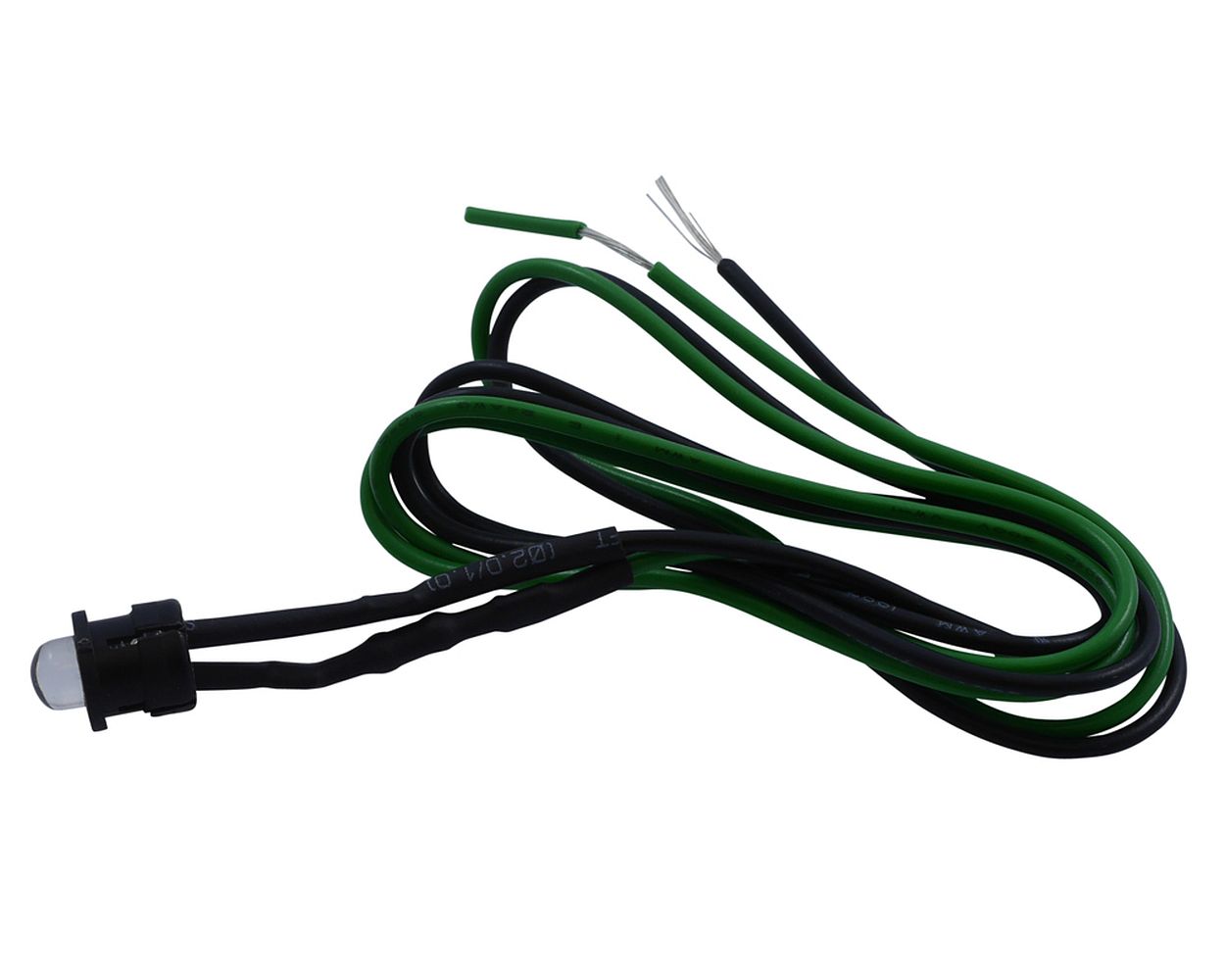 Kontrollleuchte LED 5 mm, grün, mit Kabel und Einbau Clip