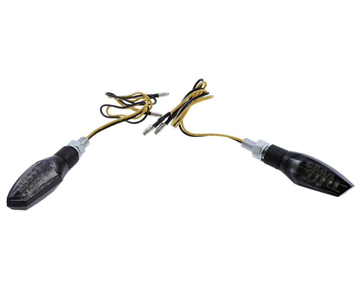 Blinker Paar LED Motorrad NOVA, schwarz, getöntes Glas, M8, 46x20x21, 5 mm