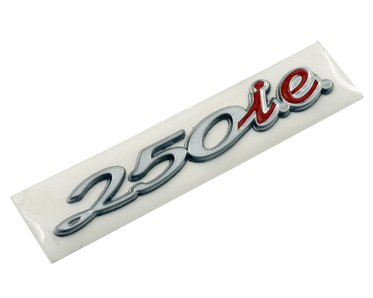Schriftzug Aufkleber Sticker für Gepäckfach 250 i. e. chrom/rot 77x12 mm
