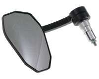 Lenkerendenspiegel HIGHSIDER Victory-Blast Evo schwarz mit Adapter 12-22mm kompatibel für Motorrad, Roller, Quad, Moped, Mofa, Vespa
