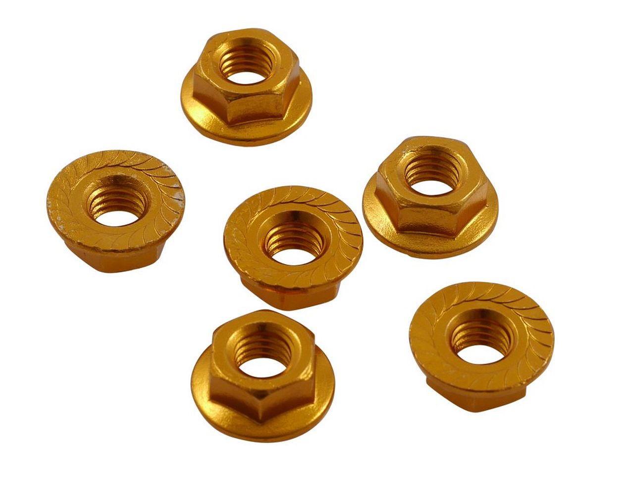 Mutter M6 Aluminium in Gold Optik 6 Stück