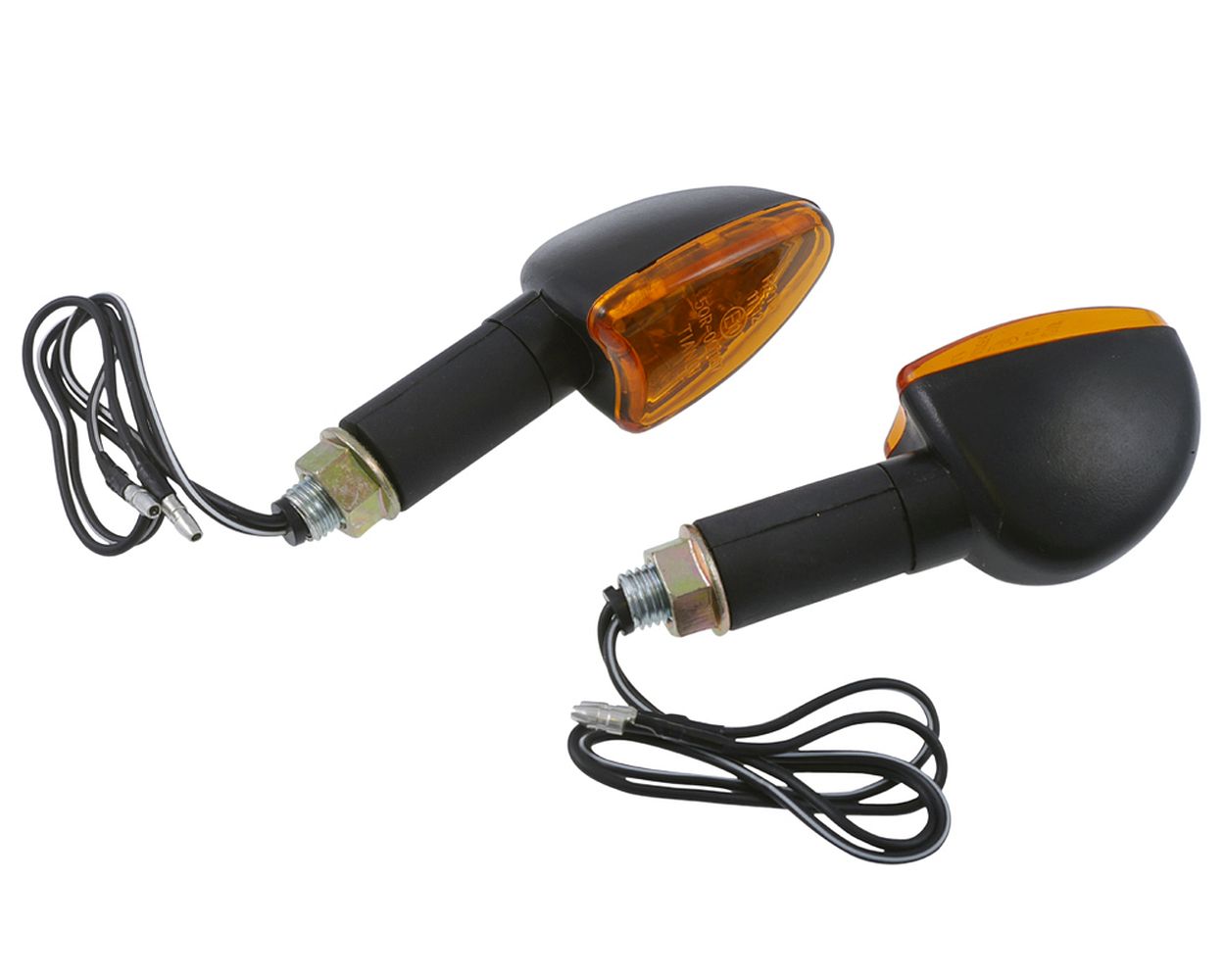 Blinker Mini Motorrad, ARROW, schwarz, langer Arm, Paar, Quad, Roller