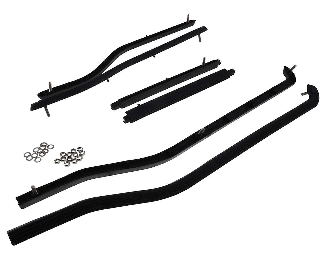 Trittleistensatz hinten UNI AUTO 6-teilig schwarz für Lambretta DL / GP 125 150 200 Fußleisten Set Kit
