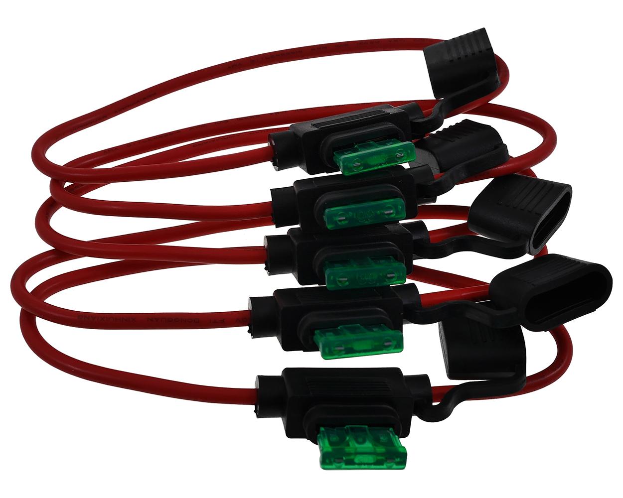 5x Sicherungshalter 2,5 mm 30 A mit Kabel für Flachsicherung