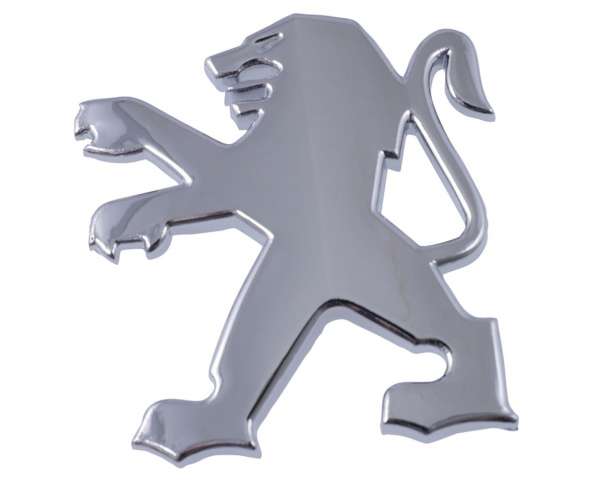 Emblem Sticker Aufkleber Peugeot Löwe Chrom 45x47mm