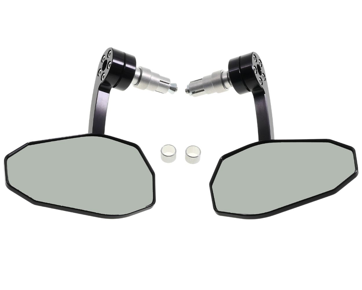 Lenkerendenspiegel Set 2x VICTORY Evo schwarz mit Adapter 12-22 mm