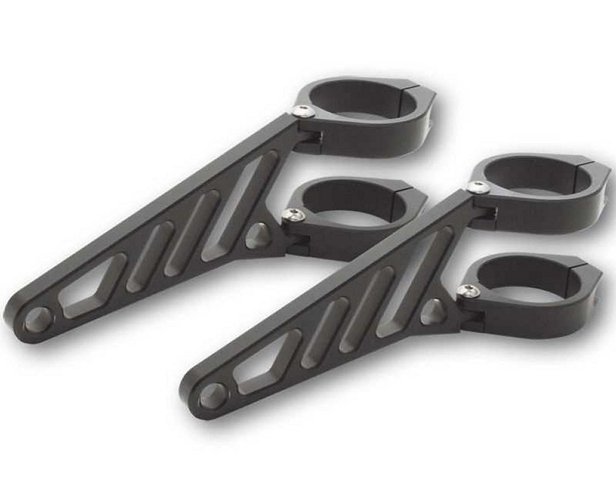 Lampenhalter Motorrad Highsider lang CNC Alu Set für 38-41 mm Gabel, schwarz