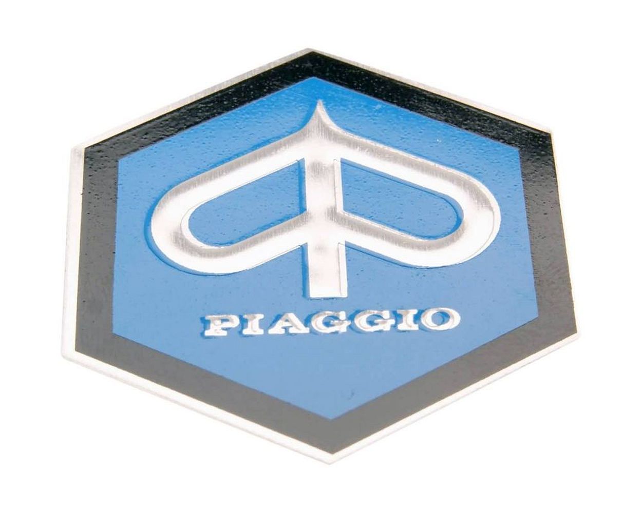 Emblem Piaggio zum Kleben 6-eckig 42 mm glatt
