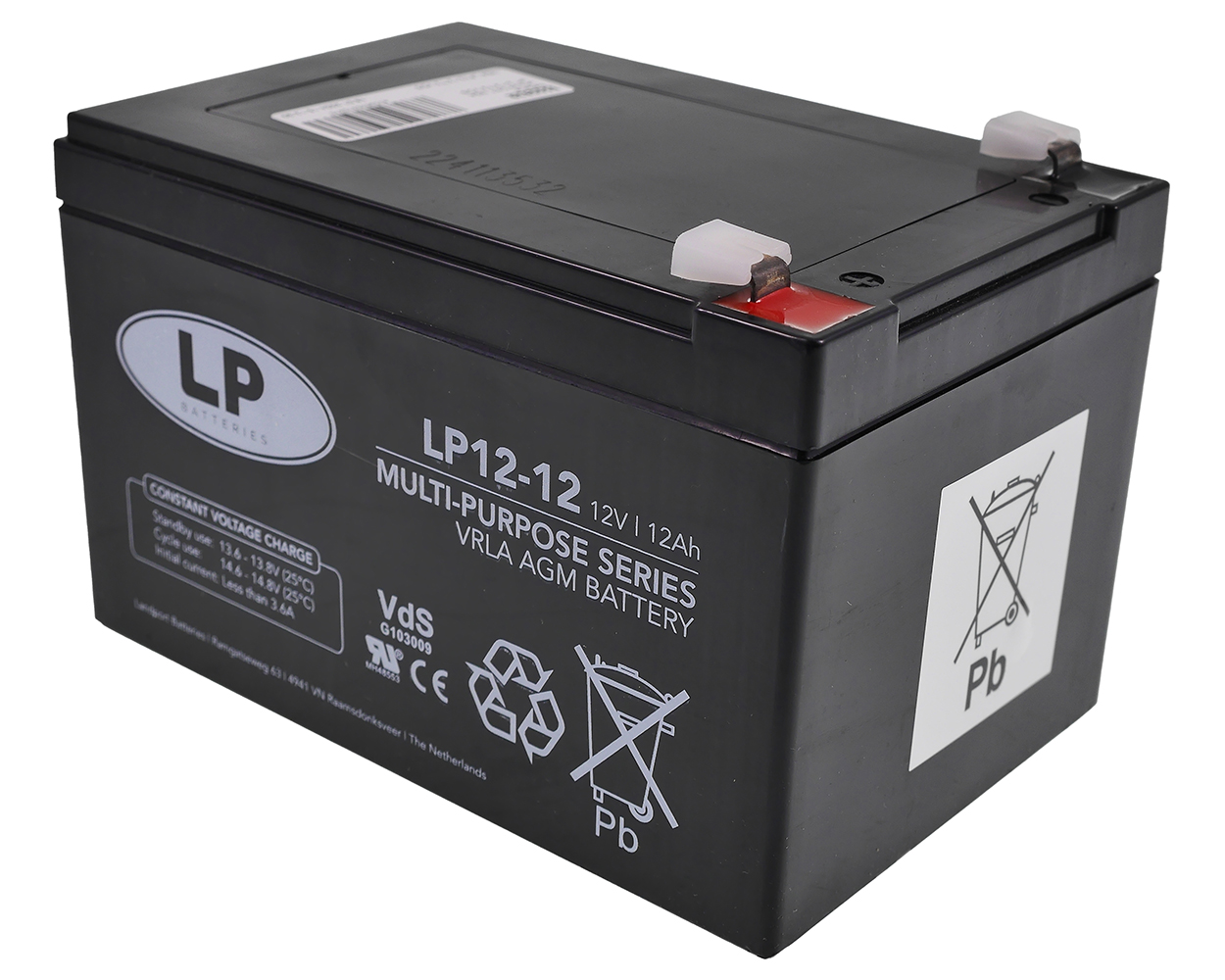 Batterie LANDPORT NSA LP12-12 T2 VDS 152x98x95 mm 12 V 12 Ah für Alarmanlage, USV, Blei Gel Akku, Rolladen Antrieb, Dachrollo, Sicherheitssysteme
