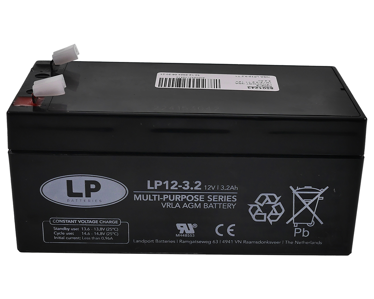 Batterie LANDPORT NSA LP12-3,2 T1 12 V 3,2 Ah, 134x67x60 mm Standby Akku für Rollladen Antrieb, Rollo, USV, Elektroroller, Sicherheitssysteme