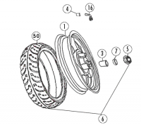  Imola 125 4T AC Hinterrad für Rex Imola 50 / 125, RS750