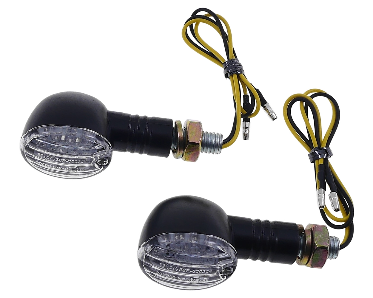 Blinker VANEZ Facelift, schwarz, Klarglas, LED, kompatibel für Motorrad, Schaltmoped, ATV, Quad, Roller, Scooter, Maxi