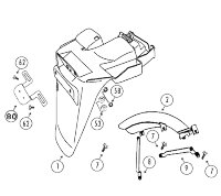  RS460 50 GY A Shenke 4T AC Radabdeckung hinten für Rex RS400, RS460, Monza