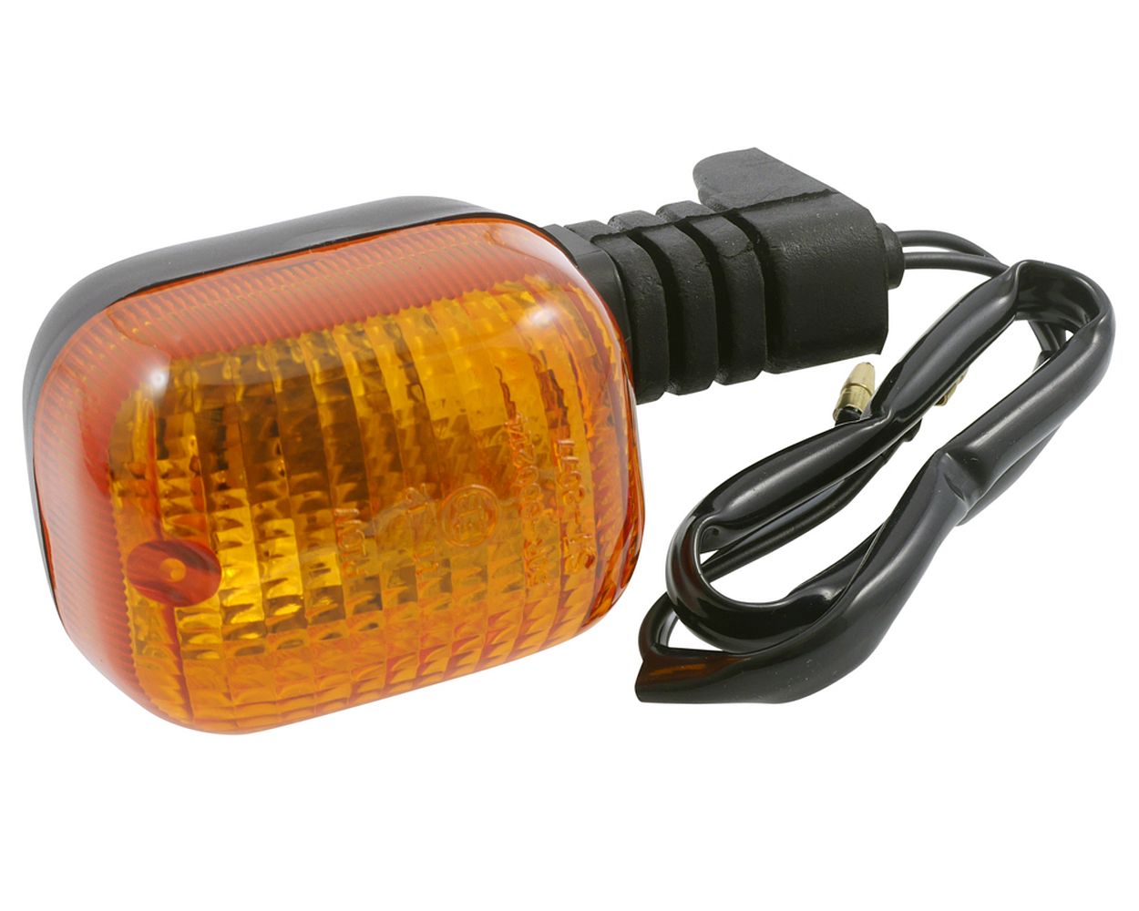 Blinker DUC Style Motorrad, schwarz, gelbes Glas, vorne rechts oder hinten links
