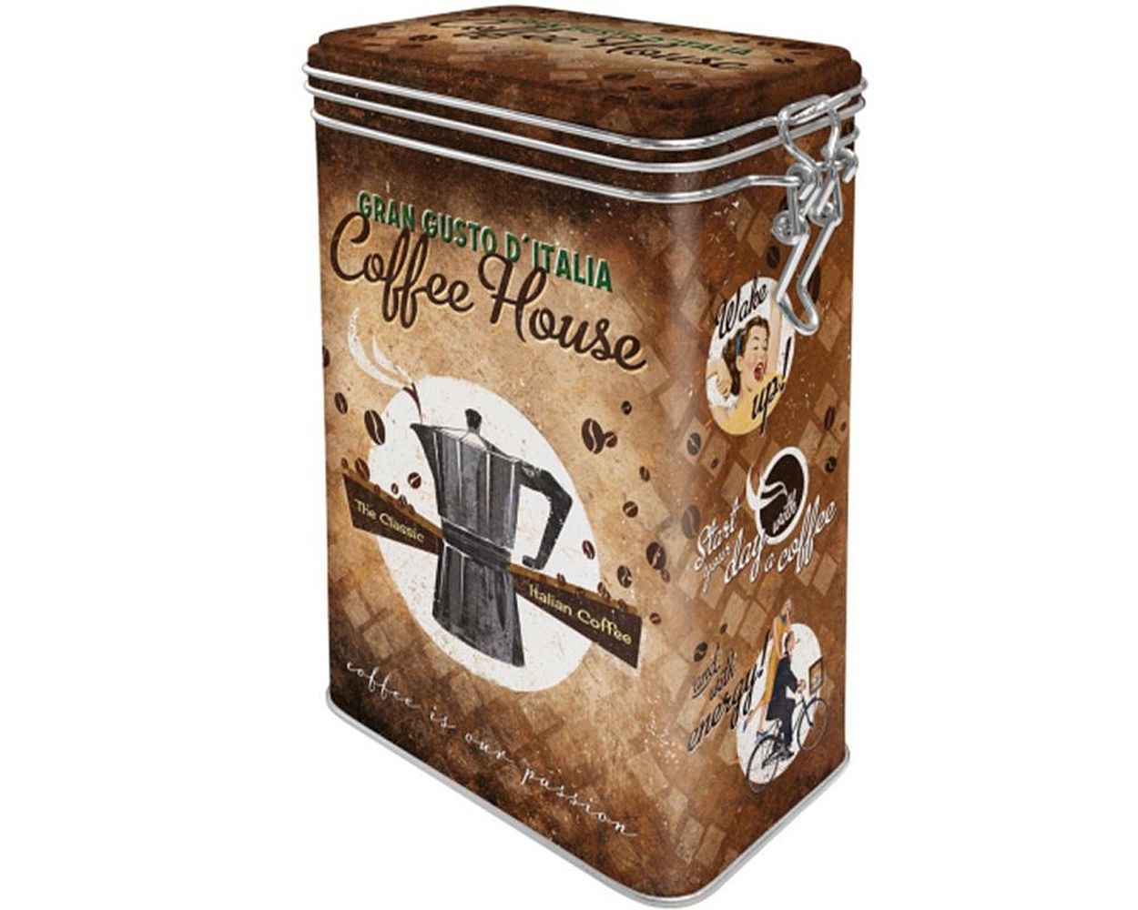 Kaffeedose/Aromadose NOSTALGIC ART Coffee House 7,5x11x17,5 cm, 1,3L Teedose, Box