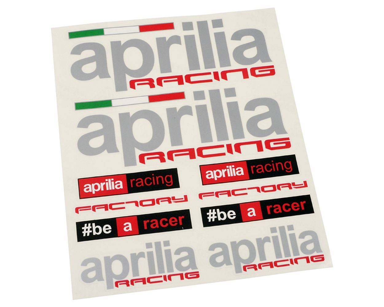 Aufkleberset APRILIA Racing 20x24 cm, 10-teilig Aufkleber Sticker Satz Bogen